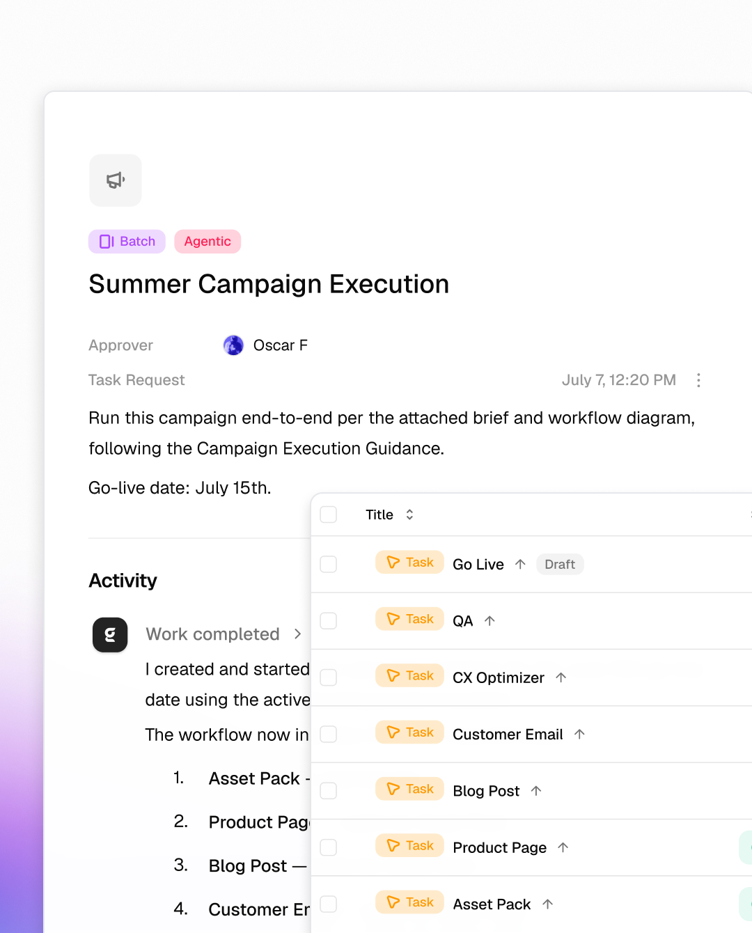 Coordinated campaign execution