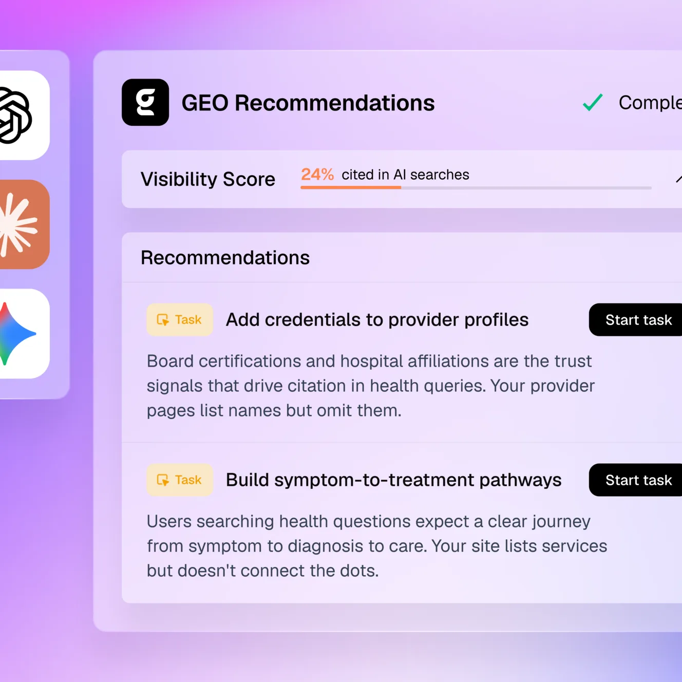 Healthcare governance workflow