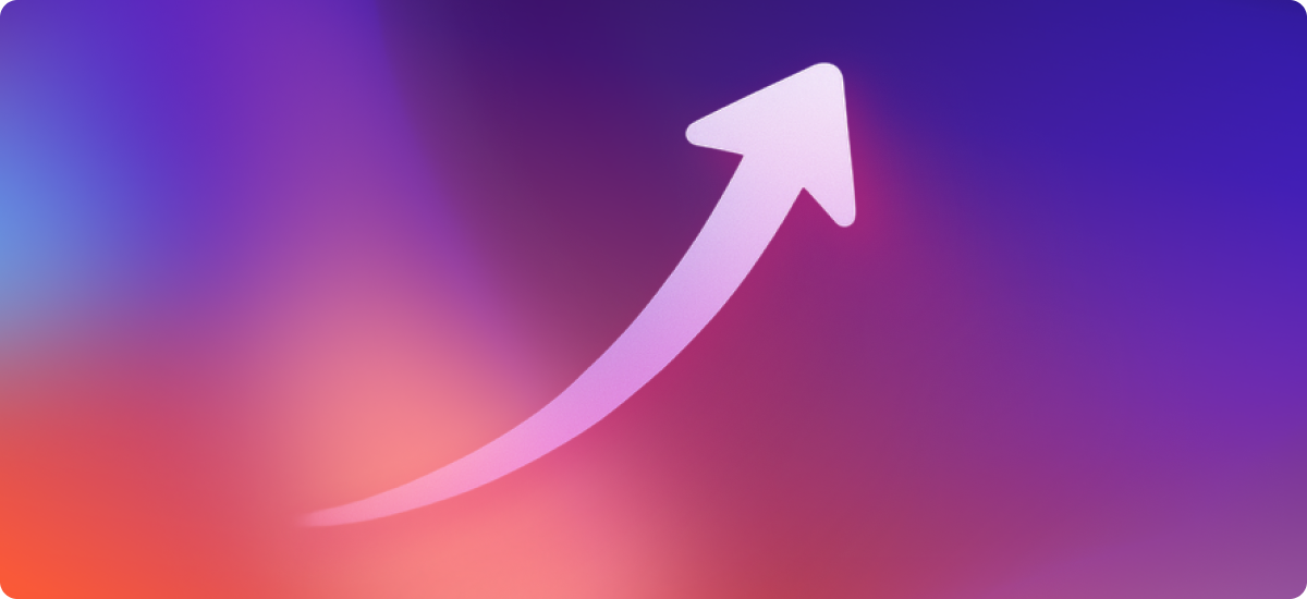 Arrow pointing upwards on gradient background