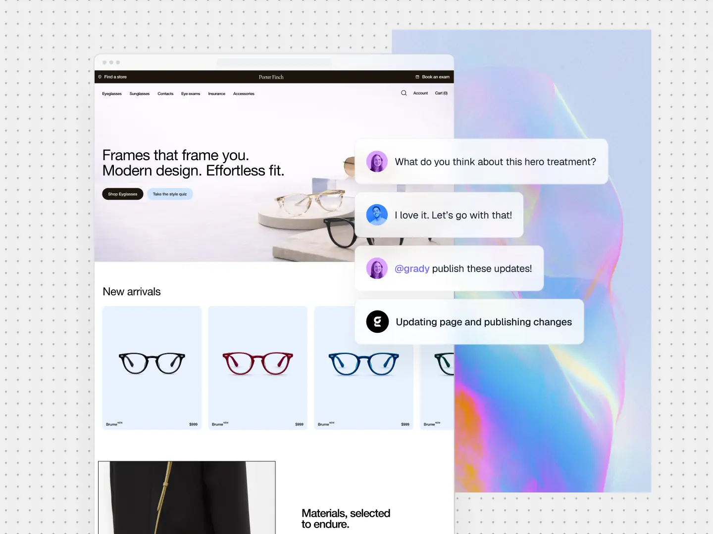 Ecommerce website updates managed through Gradial