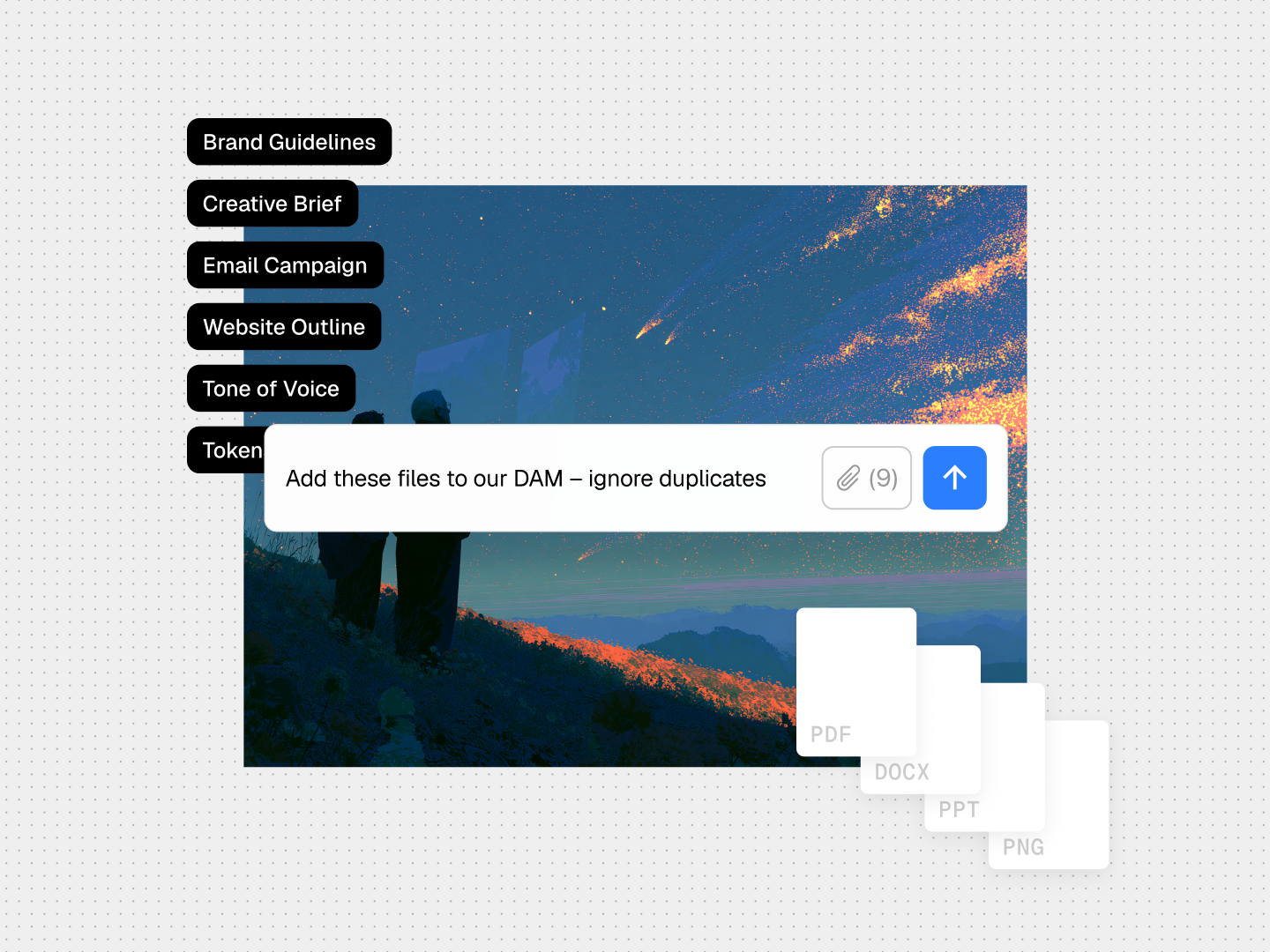 Brand and campaign source files being added to a DAM with duplicate files ignored