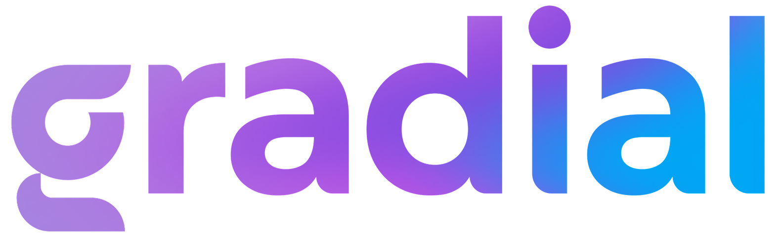 Gradial wordmark, purple-to-blue gradient inverse version