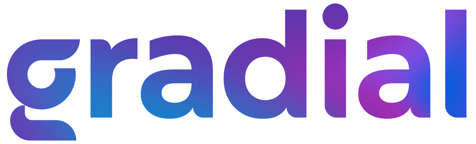 Gradial wordmark, blue-to-pink gradient version