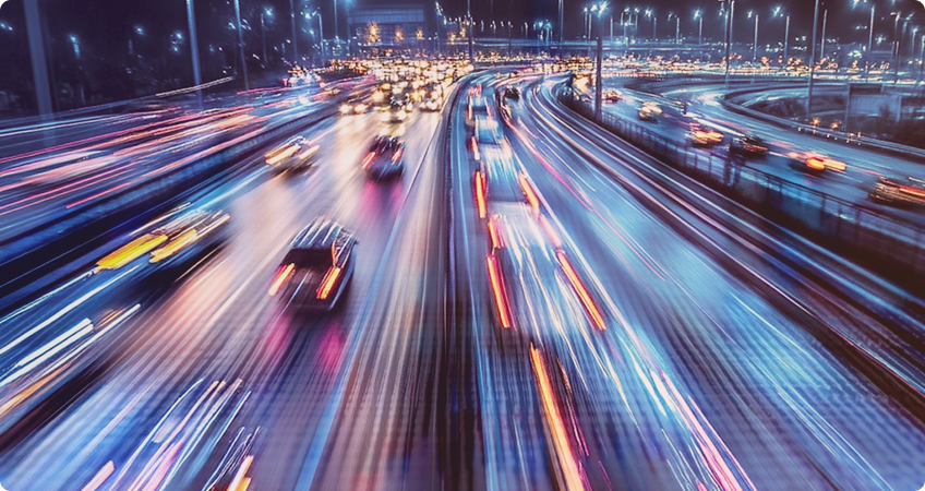 City night traffic long exposure